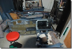 Replacing the Roadmaster wagon interior. A garage full of parts!