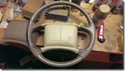 Buick Roadmaster Wagon Interior Replacement. Recolouring the steering wheel.