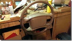 Buick Roadmaster Wagon Interior Replacement. Recolouring the steering wheel.